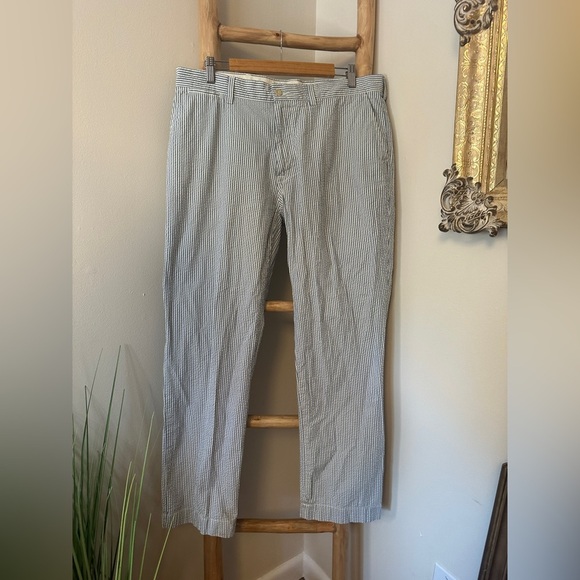 Polo Ralph Lauren Suffield Pant Seersucker 35/32 Blue White - Picture 2 of 10